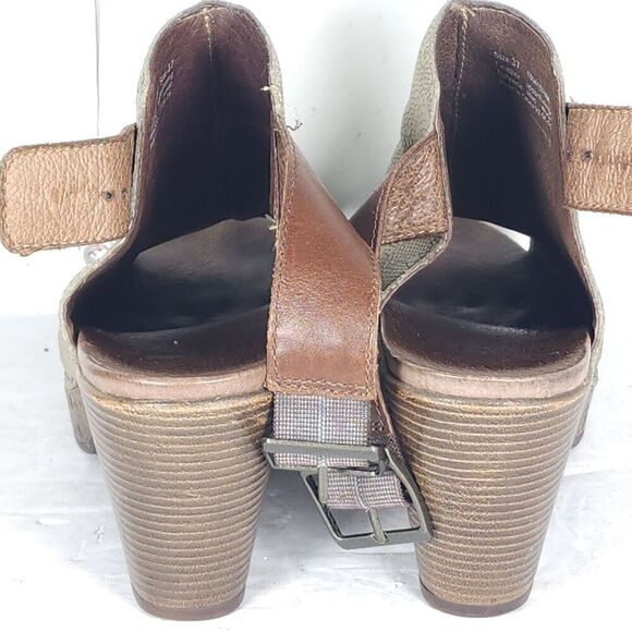 Dansko Women's Reggie US6-6,5 EU37 Taupe Tooled Leather Caged Slingback Sandals - Picture 13 of 16